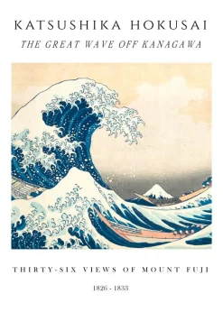 Sale Hannun Affiche La Grande Vague de Kanagawa Blanc