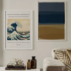 Sale Hannun Affiche La Grande Vague de Kanagawa Blanc