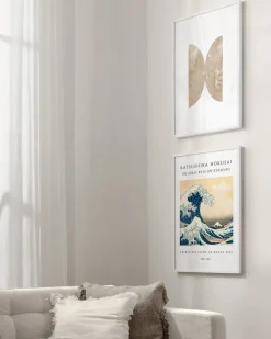 Sale Hannun Affiche La Grande Vague de Kanagawa Blanc